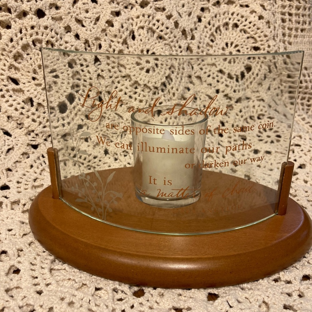 Vintage Hallmark Maya Angelou Quote Candle Tea Light Holder with Electric Candle - Picture 1 of 12